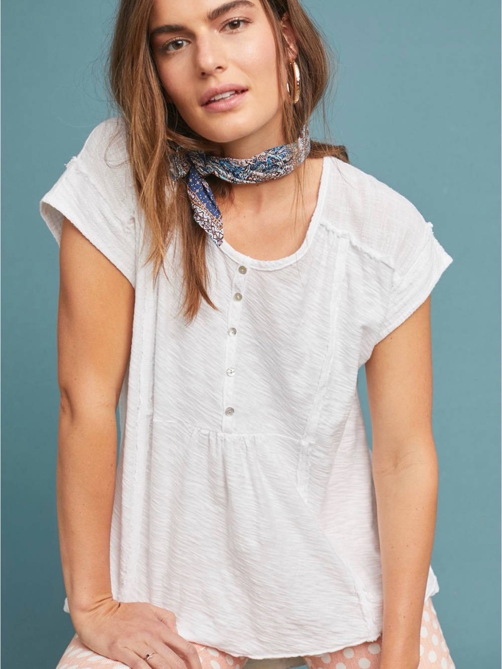 Anthropologie Julie Henley Top White Medium